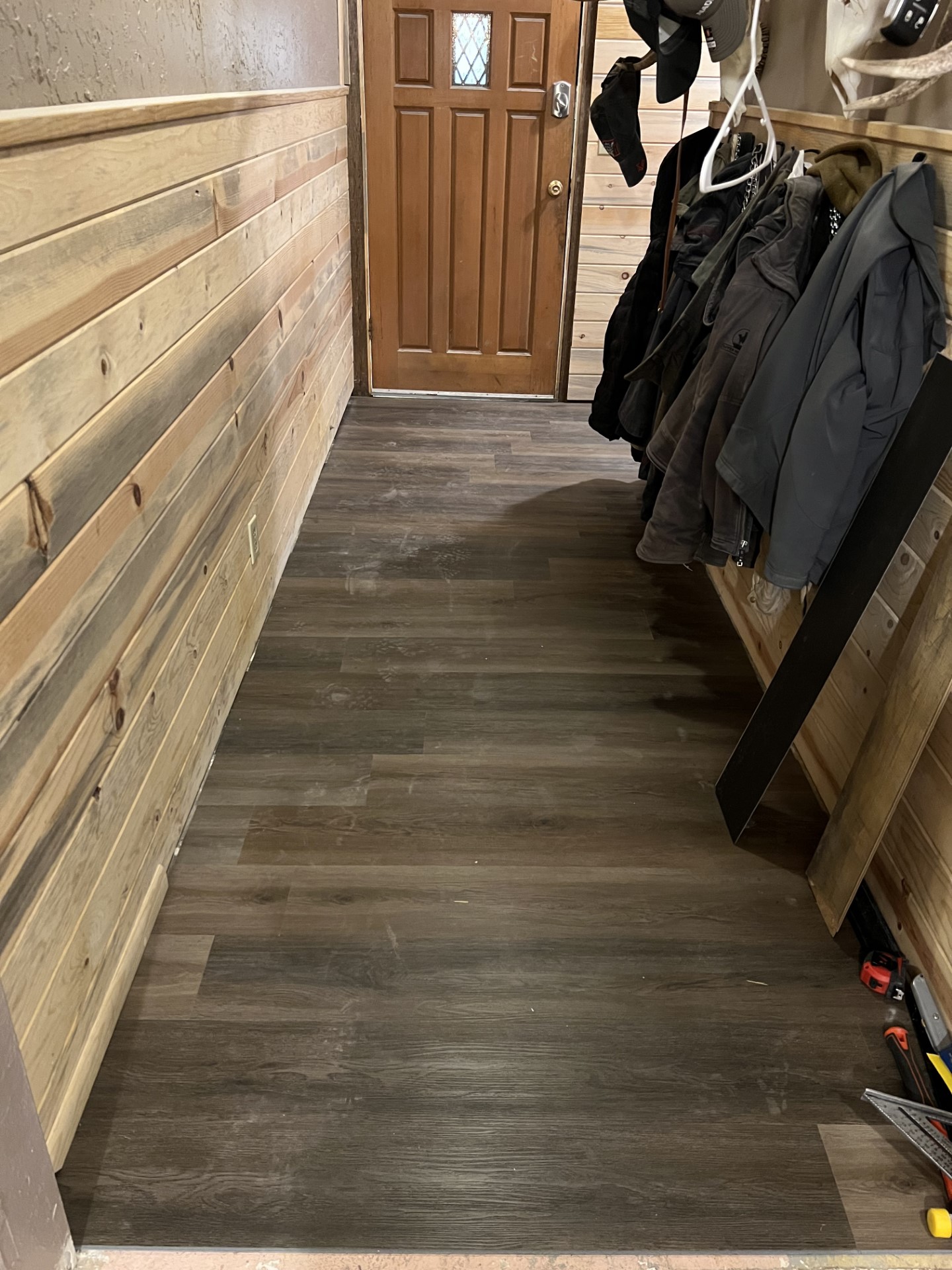 Finished floor and walls